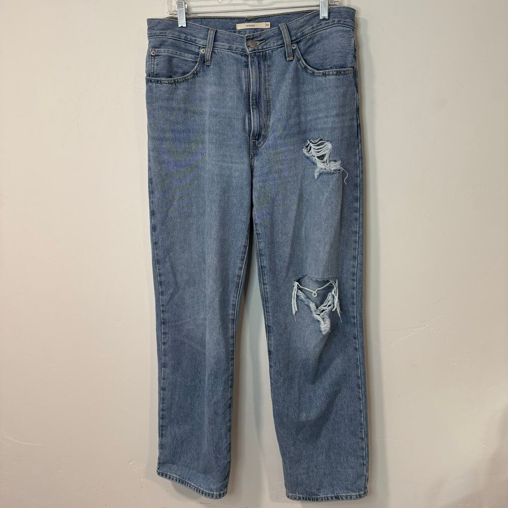 Levi's Women's '94 Baggy Jeans Distressed‎ Blue Straight Size 30